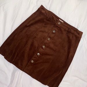 Faux suede brown skirt